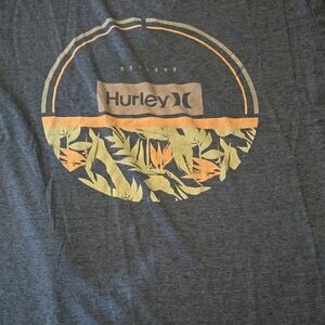 Hurley Charcoal Tee with Tropical Graphic
